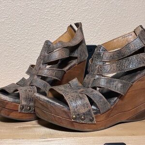 Bed Stu Leather Wedge Sandals